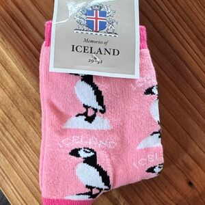 Pink Puffin Bird Socks